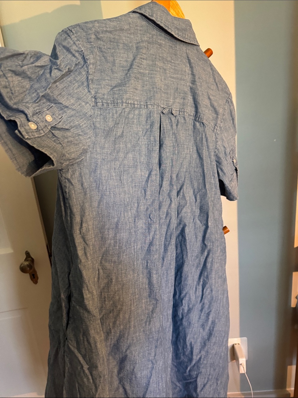 Everlane Blue Chambray denim cotton Midi Shirt Dress - Picture 5 of 7